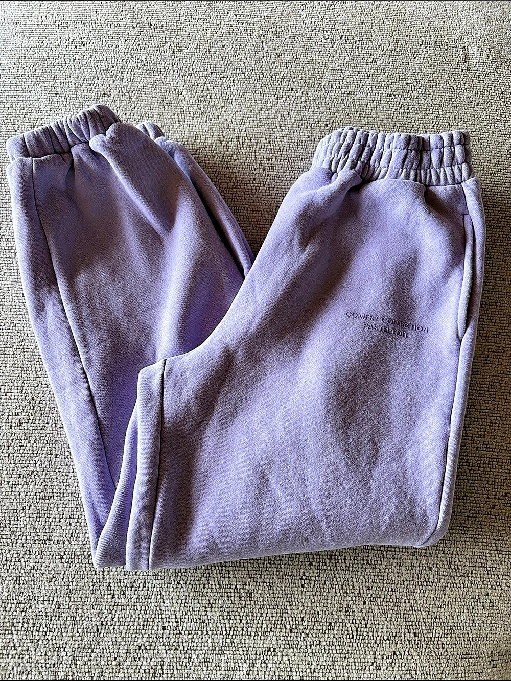 Comfrt Collection Pastel Edit Purple Thick Jogger Sweat Pants Size Medium
